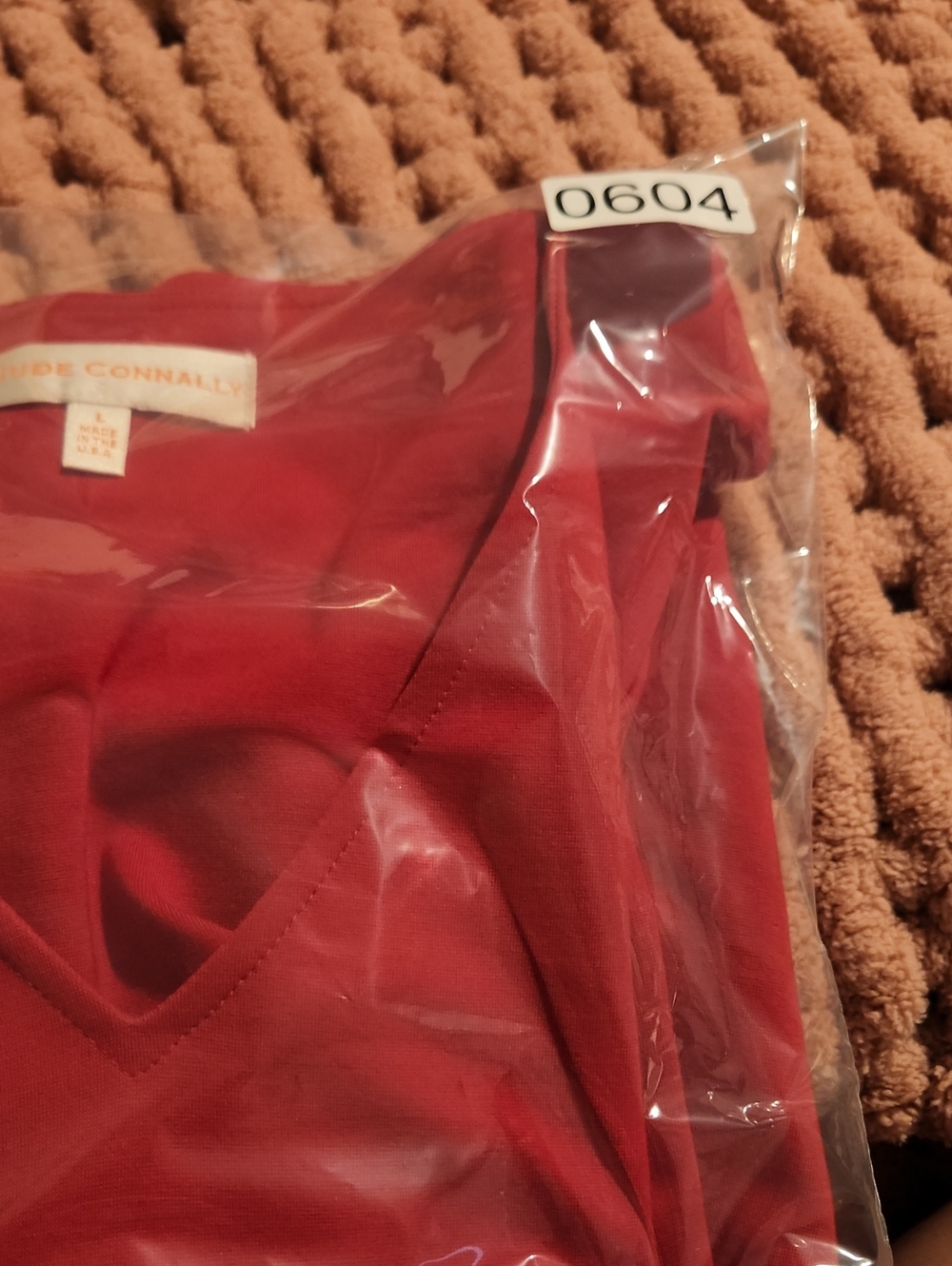 Jude Connally Red V-Neck Dress with Bell Sleeves - Picture 10 of 10